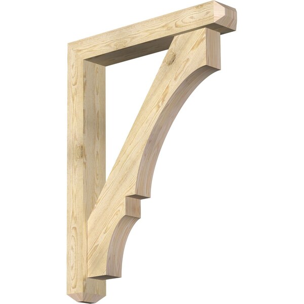 Ekena Millwork Balboa Craftsman Rough Sawn Bracket w/ Offset Brace, Douglas Fir, 6"W x 36"D x 48"H BKT0604X36X48BOA04RDF - main
